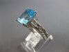 4.03CT DIAMOND & AAA BLUE TOPAZ 14KT WHITE GOLD CUSHION & ROUND ENGAGEMENT RING