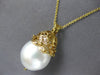 LARGE .10CT DIAMOND & AAA SOUTH SEA PEARL 18KT YELLOW GOLD MULTI FLOWER PENDANT