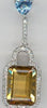 3.8CT DIAMOND & AAA BLUE TOPAZ & AAA CITRINE 14KT WHITE GOLD 3D FUN NECKLACE