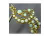 ANTIQUE LARGE .03CT DIAMOND & AAA OPAL 14KT YELLOW GOLD 3D FLOWER BROOCH PIN
