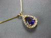 1.52CT DIAMOND & AAA AMETHYST 14KT YELLOW GOLD PEAR SHAPE & ROUND HALO PENDANT