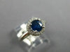 1.22CT DIAMOND & AAA SAPPHIRE 14KT WHITE GOLD ROUND TRIPLE HALO ENGAGEMENT RING
