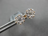 ESTATE 1.0CT DIAMOND 18KT ROSE GOLD 3D CLASSIC FLOWER INVISIBLE STUD EARRINGS
