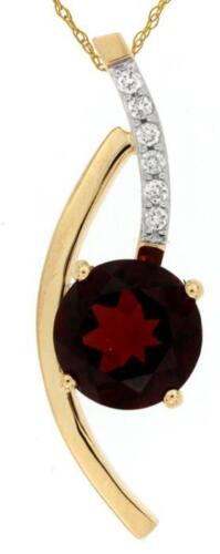 1.80CT DIAMOND & AAA GARNET 14KT 2 TONE GOLD ROUND CRISS CROSS FLOATING PENDANT