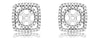0.31CT DIAMOND 14KT WHITE GOLD CLASSIC DOUBLE HALO ROUND SQUARE JACKET EARRINGS