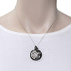 1.48CT WHITE BLACK & BROWN DIAMOND 18KT WHITE GOLD 3D FILIGREE FLOATING PENDANT