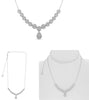 ESTATE 3.0CT DIAMOND 14KT WHITE GOLD ROUND MULTI FLOWER TEAR DROP LOVE NECKLACE