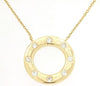 ESTATE .25CT DIAMOND 14KT YELLOW GOLD ROUND ETOILE CIRCLE OF LIFE LOVE NECKLACE