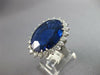 CERTIFIED LARGE 22.6CT DIAMOND & AAA CEYLON SAPPHIRE PLATINUM 3D ENGAGEMENT RING