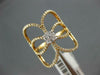 ESTATE LARGE .60CT DIAMOND 18KT WHITE & ROSE GOLD 3D FLOWER LOVE KNOT FUN RING