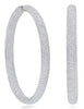 LARGE 13.99CT DIAMOND 18K WHITE GOLD MULTI ROW INSIDE OUT PAVE HANGING EARRINGS