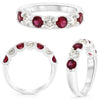 1.71CT DIAMOND & AAA RUBY 14KT WHITE GOLD ROUND SHARED PRONG SEMI ETERNITY RING