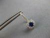 1.0CT DIAMOND & AAA SAPPHIRE 18KT WHITE GOLD ROUND SQUARE HALO HANGING EARRINGS
