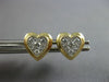 .22CT DIAMOND 14KT YELLOW GOLD 3D CLUSTER HEART SHAPE FILIGREE MILGRAIN EARRINGS