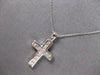 .50CT DIAMOND 14KT WHITE GOLD 3D PRINCESS CHANNEL INVISIBLE CROSS PENDANT #27696