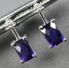 ESTATE 1CT DIAMOND & AAA AMETHYST 14KT WHITE GOLD FUN CLASSIC HANGING EARRINGS