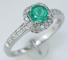 .67CT DIAMOND & AAA EMERALD 14KT WHITE GOLD 3D ROUND SQUARE HALO FRIENDSHIP RING