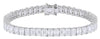 LARGE 15.27CT DIAMOND 18KT WHITE GOLD 3D EMERALD CUT BAGUETTE ETERNITY BRACELET