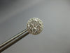 ESTATE .89CT DIAMOND 14KT WHITE GOLD 3D CLASSIC ROUND CLUSTER HALO STUD EARRINGS