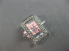 ESTATE WIDE .30CT DIAMOND 14KT WHITE GOLD 3D CLASSIC OPEN RECTANGULAR FUN RING