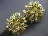 ESTATE EXTRA LARGE .20CT DIAMOND 18KT 2 TONE GOLD FLOWER CLIP ON EARRINGS #27699