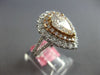 LARGE GIA 2.25CT WHITE & PINK DIAMOND 18K WHITE & ROSE GOLD HALO ENGAGEMENT RING