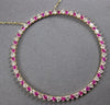 LARGE 1.11CT DIAMOND & AAA RUBY 14KT YELLOW GOLD 3D CIRCLE OF LIFE LOVE NECKLACE