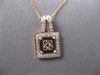 .30CT WHITE & CHOCOLATE FANCY DIAMOND 14K WHITE & ROSE GOLD HALO FOATING PENDANT