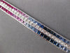 WIDE & LONG 21.34CT DIAMOND & AAA MULTI COLOR SAPPHIRE 14KT WHITE GOLD NECKLACE
