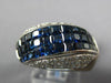 5.02CT DIAMOND & AAA SAPPHIRE 18KT WHITE GOLD 3D MULTI ROW PRINCESS & ROUND RING