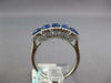 1.5CT DIAMOND & AAA SAPPHIRE 18K WHITE GOLD 5 STONE HALO FLORAL ANNIVERSARY RING