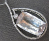 EXTRA LARGE 38.33CT DIAMOND & AAA LIGHT GREEN AMETHYST 14K WHITE GOLD 3D PENDANT