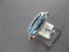 1.56CT DIAMOND & AAA BLUE TOPAZ 14K WHITE GOLD 3D OVAL & ROUND FILIGREE FUN RING