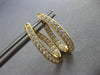 ESTATE .65CT DIAMOND 14KT YELLOW GOLD 3D INSIDE OUT OVAL HOOP HANGING EARRINGS