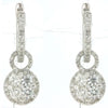 1.24CT DIAMOND 14KT WHITE GOLD CLUSTER INVISIBLE HALO LOVE KNOT HANGING EARRINGS