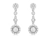 ESTATE .40CT DIAMOND 14KT WHITE GOLD 3D FLOWER BY THE YARD FUN HANGING EARRINGS
