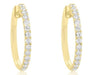 ESTATE .79CT DIAMOND 14KT YELLOW GOLD 3D CLASSIC ROUND HOOP HANGING EARRINGS