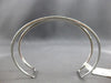 ESTATE LARGE 1.0CT DIAMOND 14K WHITE GOLD 3D TRIANGULAR BAR CUFF BANGLE BRACELET