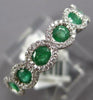 .97CT DIAMOND & AAA EMERALD 18KT WHITE GOLD ROUND 6 STONE HALO ANNIVERSARY RING