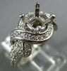 ESTATE WIDE 1.03CT DIAMOND 14KT WHITE GOLD 3D SEMI MOUNT ENGAGEMENT RING #3056