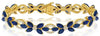17.62CT DIAMOND & AAA SAPPHIRE 14K YELLOW GOLD 3D MULTI FLOWER ETERNITY BRACELET