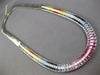 WIDE & LONG 21.34CT DIAMOND & AAA MULTI COLOR SAPPHIRE 14KT WHITE GOLD NECKLACE