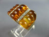 ESTATE LARGE 20.10CT DIAMOND & AAA CITRINE 18K YELLOW GOLD MULTI ROW RING #27513