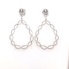 LARGE 1.49CT DIAMOND 18KT WHITE GOLD 3D TEAR DROP INFINITY LOVE HANGING EARRINGS