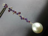 2.10CT DIAMOND & AAA AMETHYST & SOUTH SEA PEARL 18KT WHITE GOLD HANGING EARRINGS