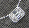 .16CT DIAMOND 14KT WHITE GOLD 3D ROUND & BAGUETTE INVISIBLE RECTANGULAR NECKLACE