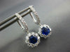 ESTATE 2.0CT DIAMOND & SAPPHIRE 18KT WHITE GOLD CLASSIC FLOWER HANGING EARRINGS