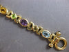 ESTATE WIDE 8CT AAA MULTI GEM 14K YELLOW GOLD 3D OVAL & PRINCESS TOGGLE BRACELET