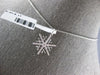 ESTATE .17CT DIAMOND 18KT WHITE GOLD 3D CLASSIC FLOWER SNOWFLAKE FUN PENDANT