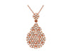 .60CT DIAMOND 14KT ROSE GOLD 3D CLASSIC MULTI FLOWER TEAR DROP FLOATING PENDANT